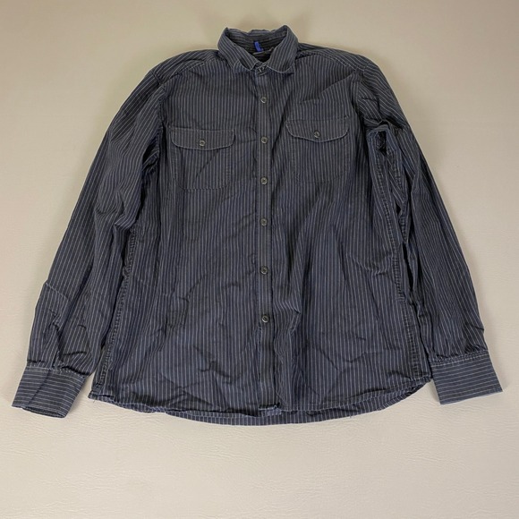 Kenneth Cole Reaction Other - Kenneth Cole REACTION Button Down Shirt Men's‎ Large Gray Striped 100% Cotton